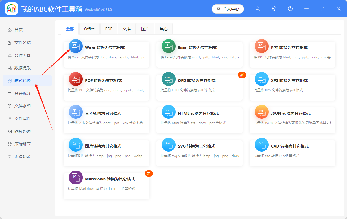 image-怎樣將多個 Word 文檔轉換成 PDF、XPS、SVG、XLSX、TXT 常見格式