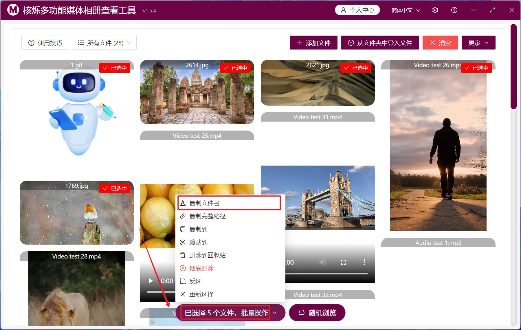 image-如何批量复制图片、视频文件的文件名并进行统一查看放映