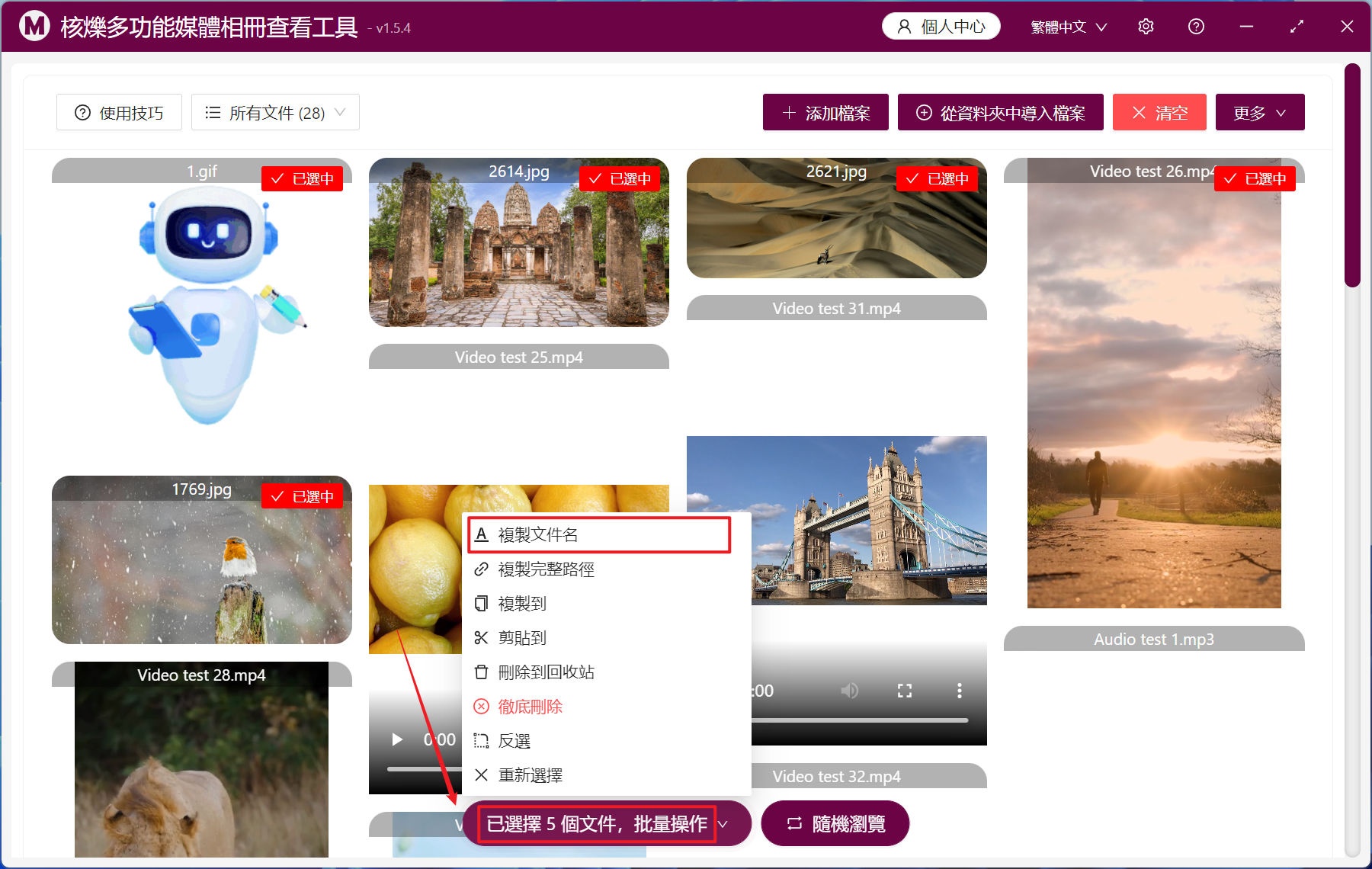 image-如何批量複製圖片、視頻文件的文件名並進行統一查看放映