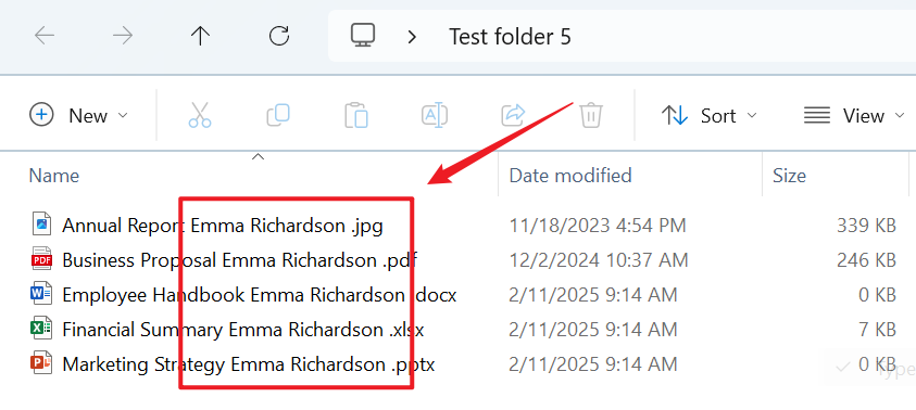 image-給成千上萬個文件的文件名稱批量添加個人姓名後綴內容