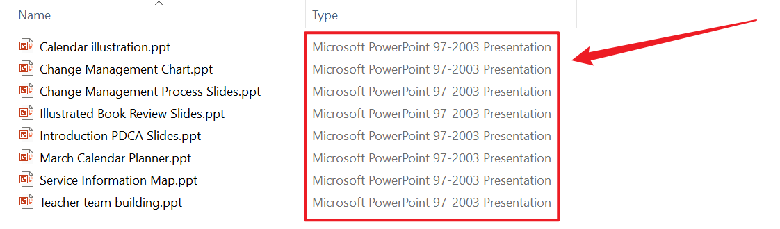 image-很多PowerPoint幻燈片文件的多種格式統一轉換成舊版PPT格式