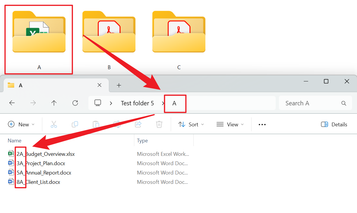 image-上百個文件移動到文件名中第一個英文字母的文件夾里