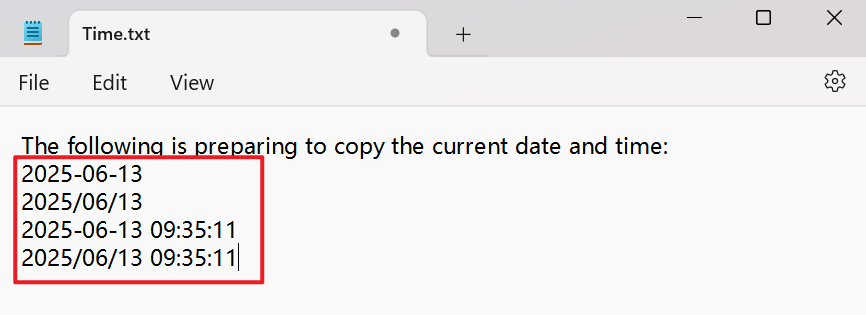 image-插入當前年月日,自動生成當前時間,快速在文字中插入日期