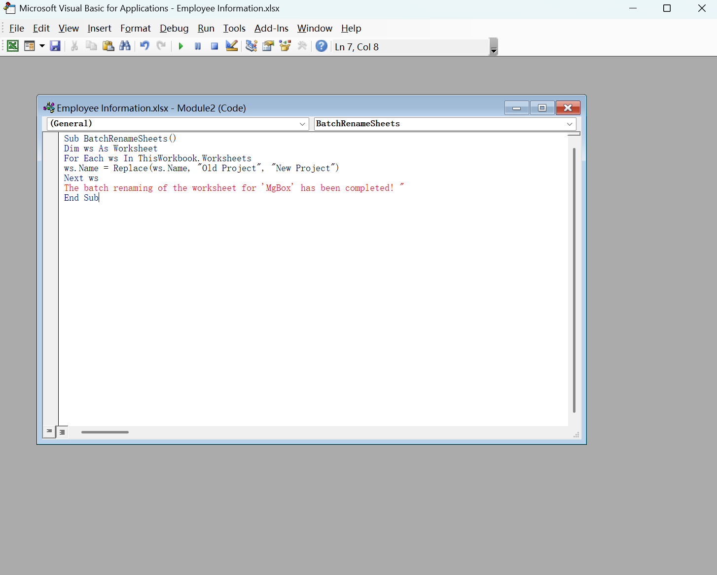 image-Excel 批量重命名 Sheet,Sheet 工作表批量修改名称,Excel 工作表名称批量替换