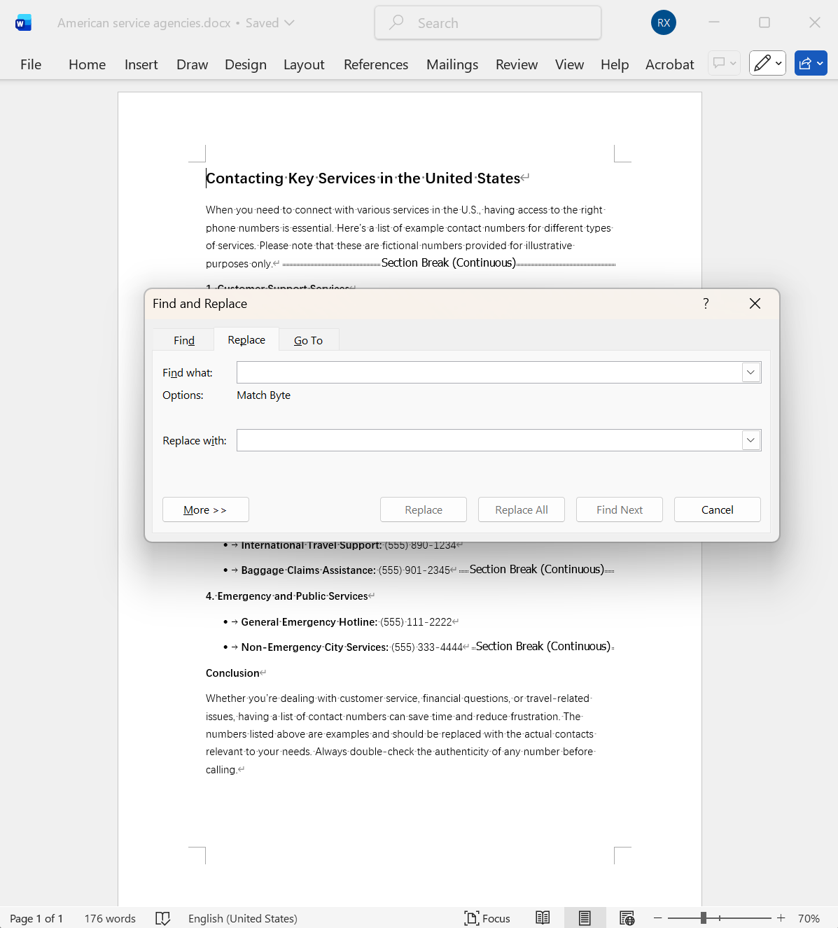image-Word 批量將分節符替換為分頁符,Doc,docx 分節符轉分頁符,Word 查找替換工具