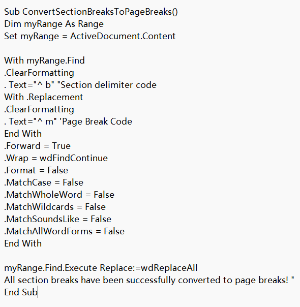 image-Word 批量將分節符替換為分頁符,Doc,docx 分節符轉分頁符,Word 查找替換工具