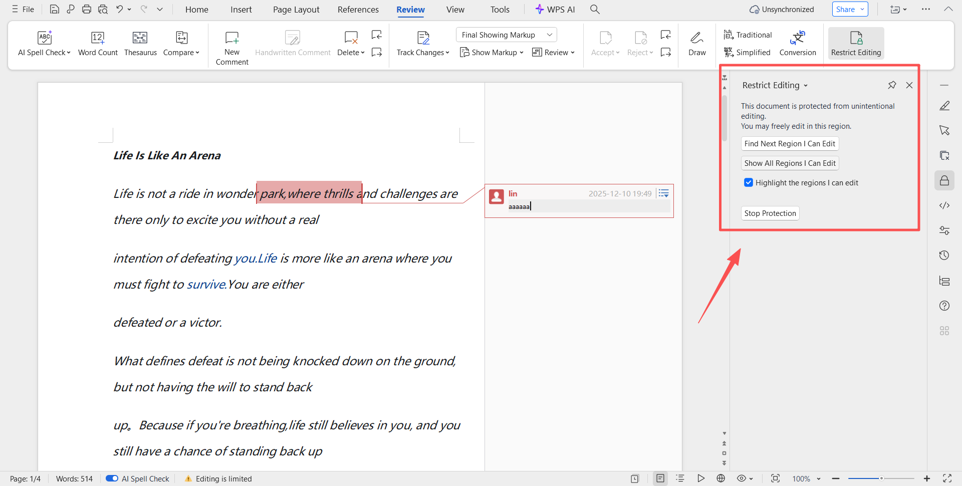 image-Word限制編輯只能加批註,word只能批註不能修改內容,Word只允許批註