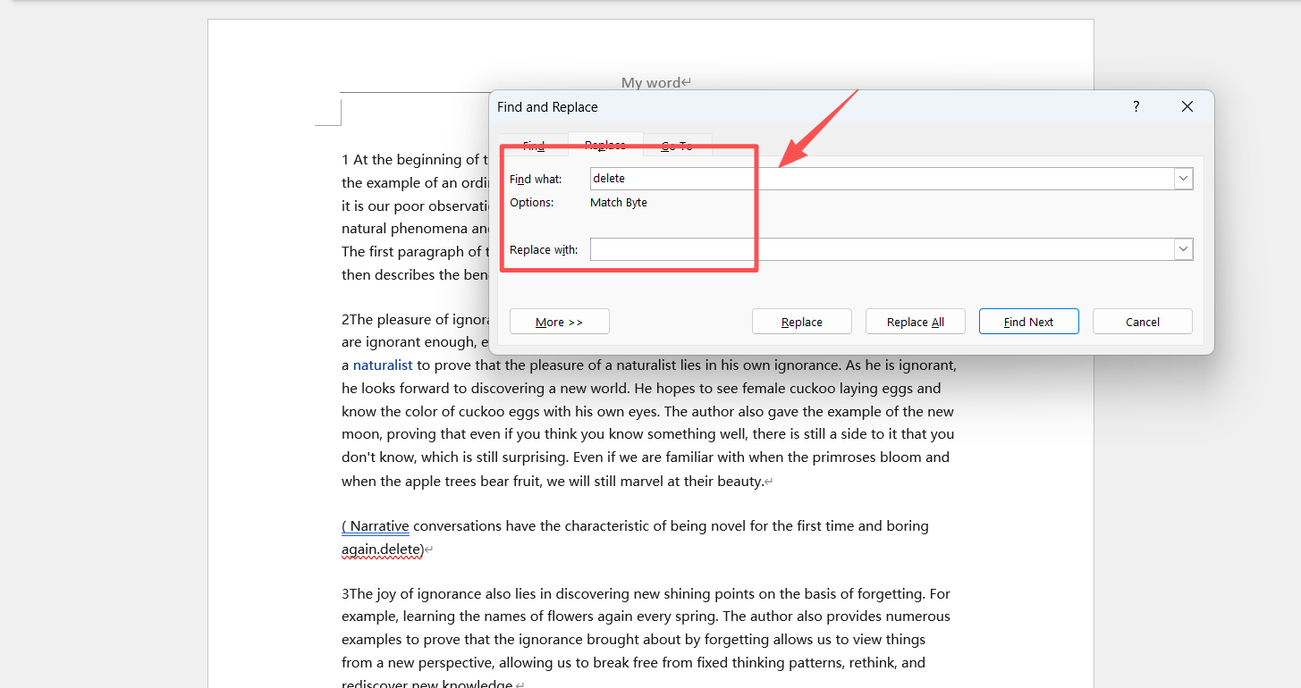 image-批量刪除含關鍵詞的段落,怎麼刪掉帶關鍵詞的段落,刪除帶關鍵字的段落