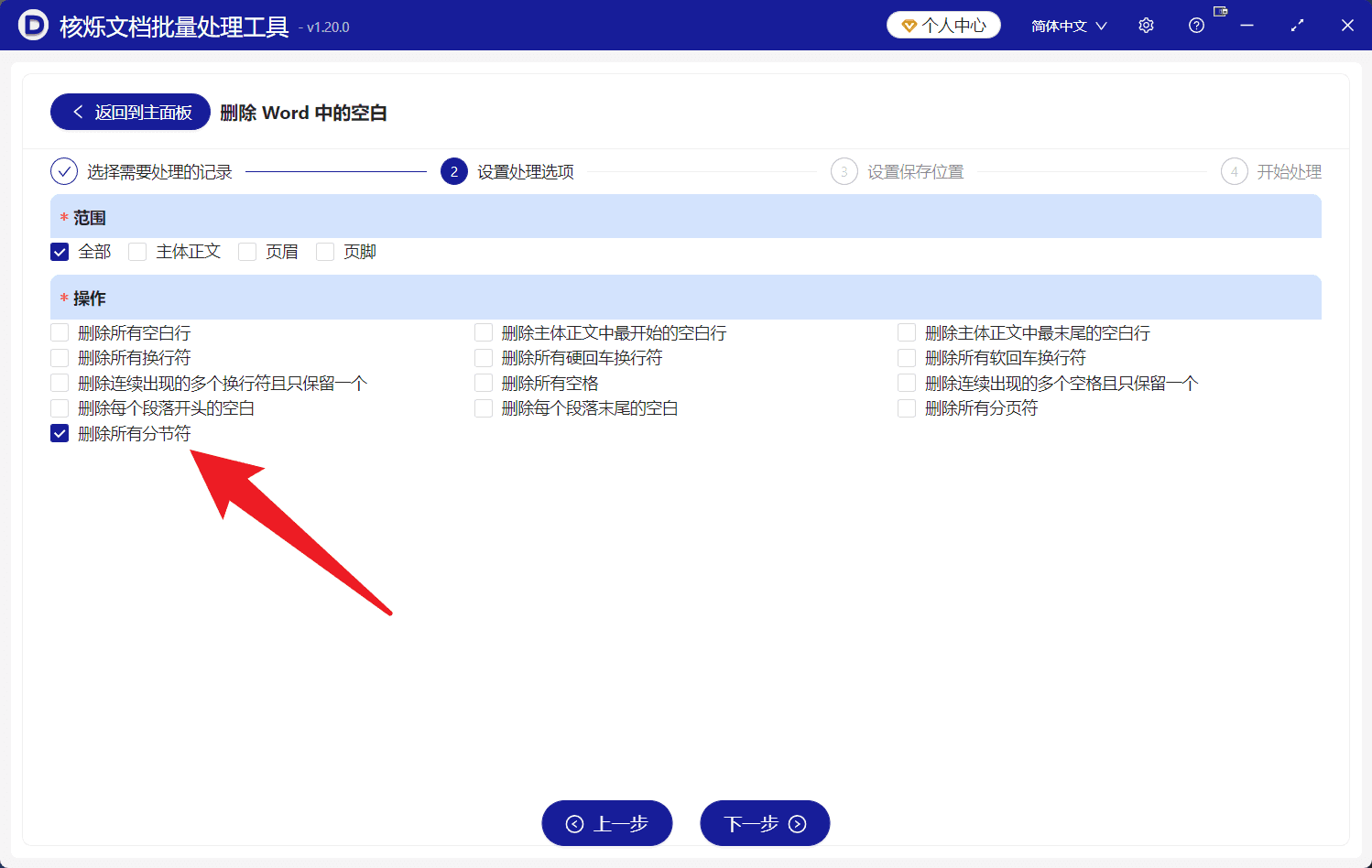 image-批量删除分节符,Word分节符,Word分页符